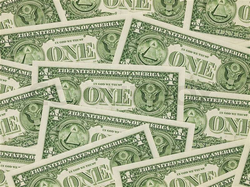 A Pile of One Dollar Bills as a Money Background, stock photo