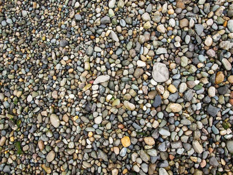 Background of Smooth Stones on the Seashore, stock photo