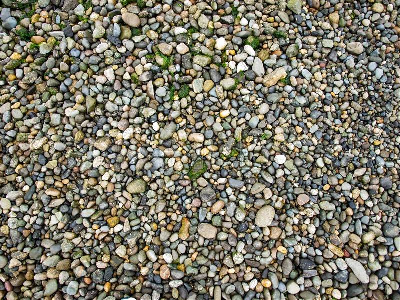 Background of Smooth Stones on the Seashore, stock photo