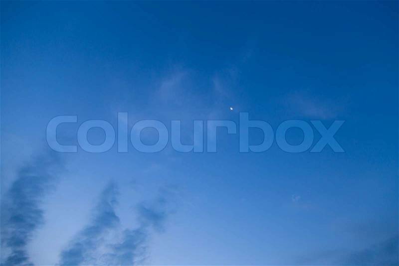 Blue star sky clouds sunset , stock photo