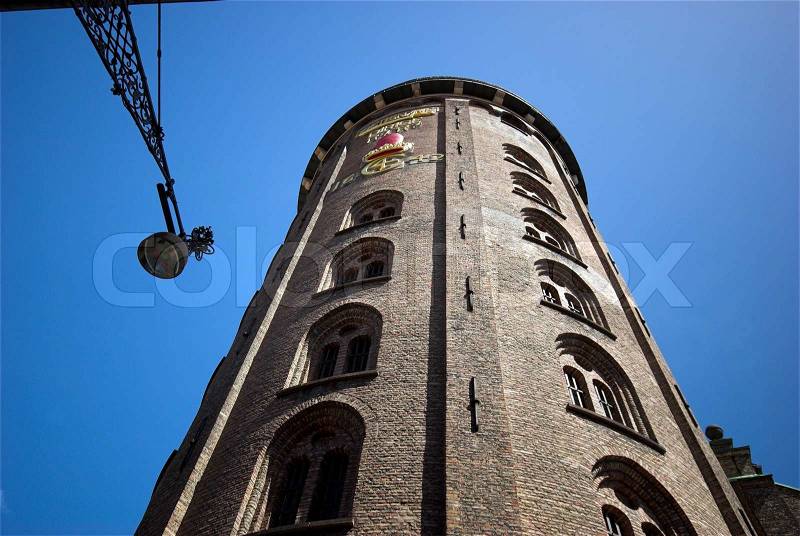 Round Tower in Copenhagen, Denmark. King Christian the Fourth built the Tower, stock photo