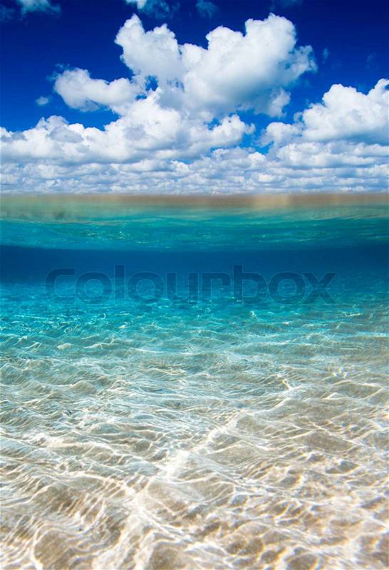 Tropical sea under the blue sky, stock photo