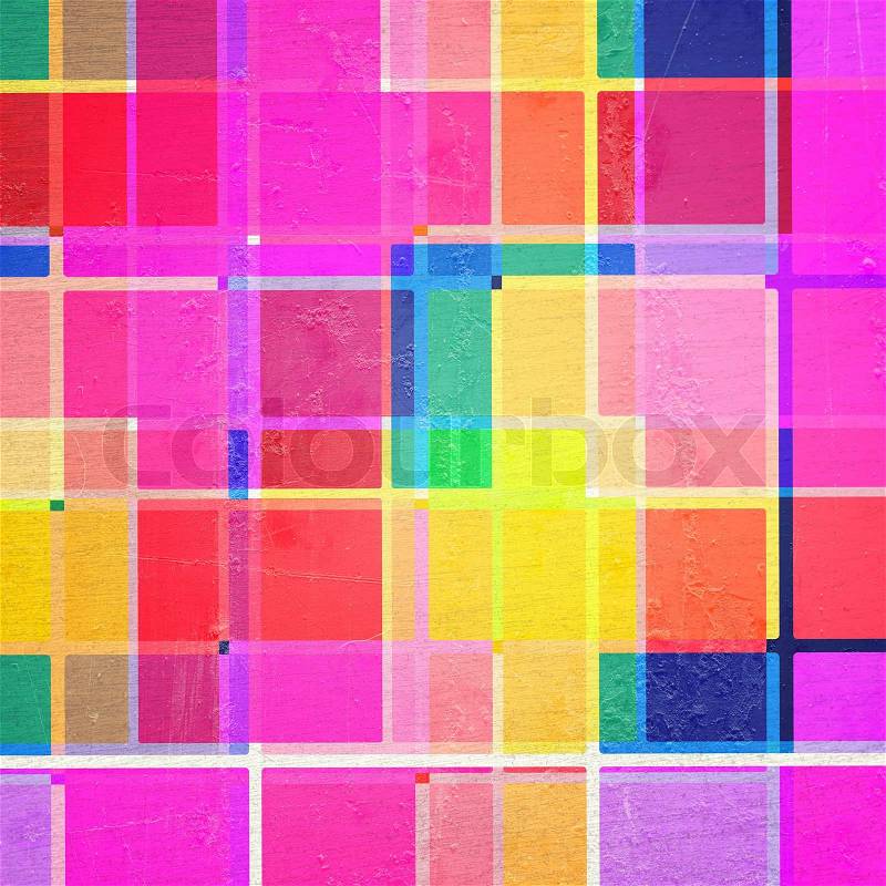 Vintage color squares over grunge background, stock photo