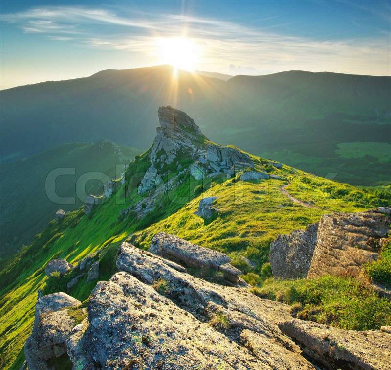 Mountain landscape. Composition of nature, stock photo
