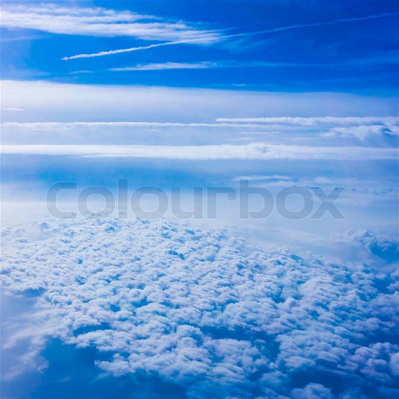 Clouds from an Airplane Window. Sky and clouds. Plane view from the window, stock photo