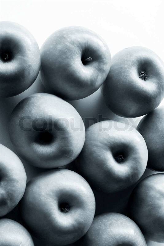 Close up picture of apples on white background, stock photo