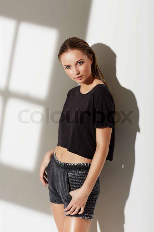 Portrait of cool teenage girl\, stock photo
