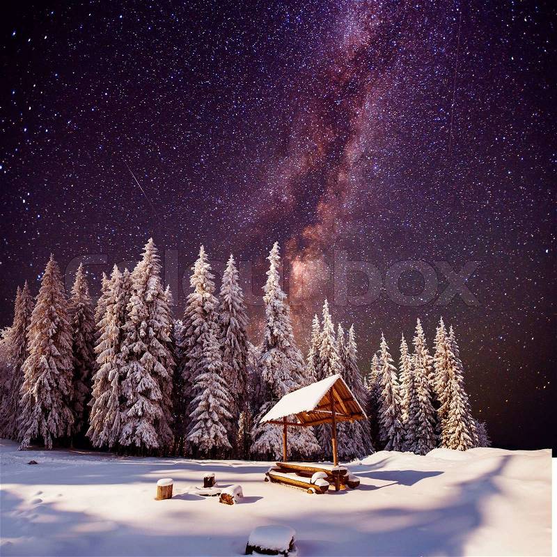Fantastic milky way in the New Year\'s Eve, stock photo