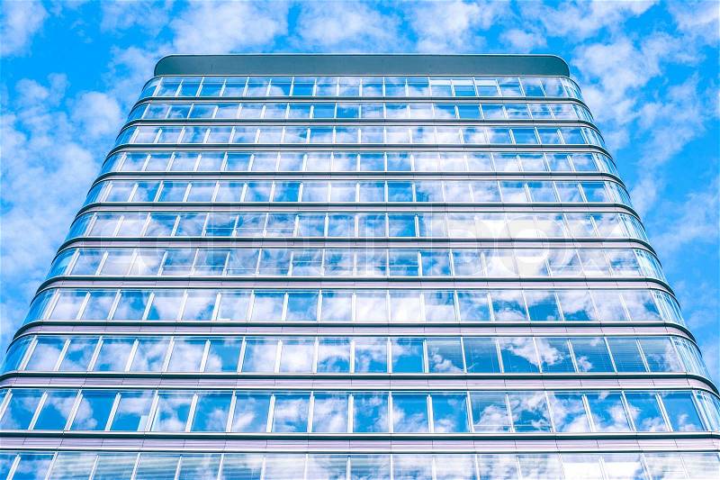 Building with sky reflection, stock photo