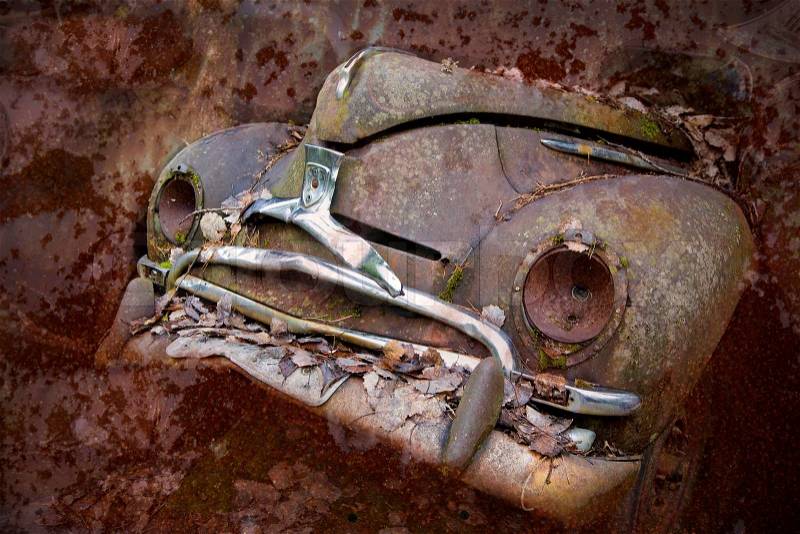 Once upon a time there was a Ford Taunus. More of my photos worked together to underline time and decay. From the series scrap in the wood, stock photo