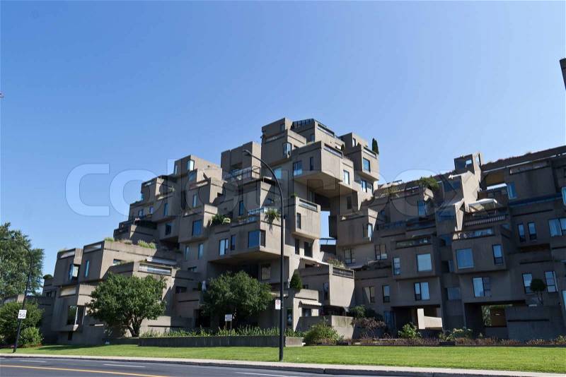 Modular buildings of Habitat 67 in Montreal, Canada, stock photo