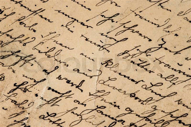 Vintage handwriting. manuscript. grunge paper background, stock photo