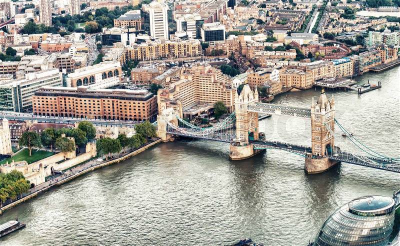 London Bridge and Thames river - London, stock photo