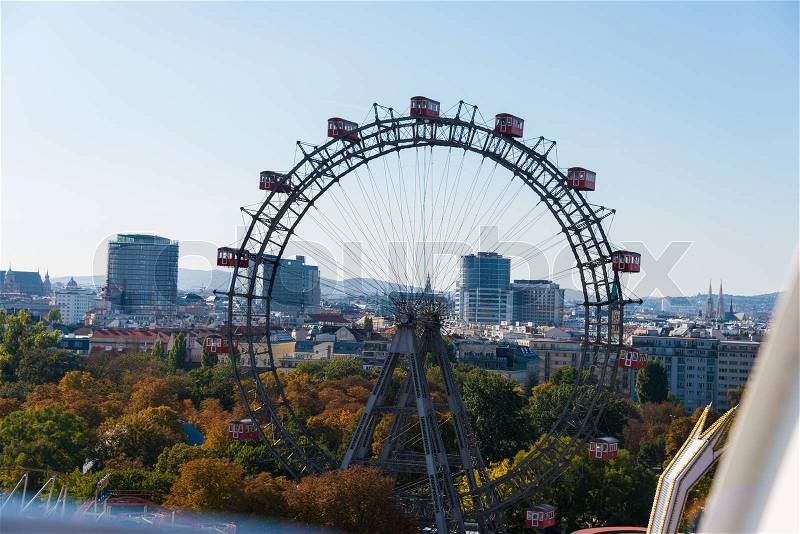 Ferris wheel in Vienna, Austria, stock photo