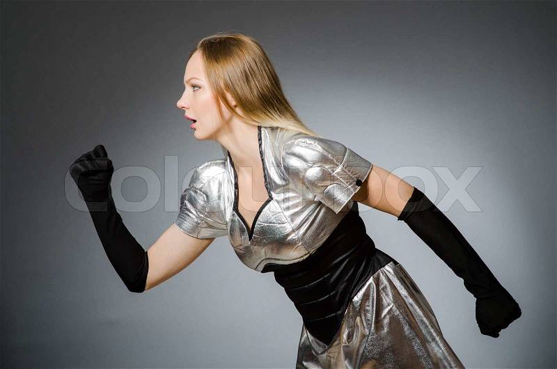 Tech woman in futuristic concept, stock photo