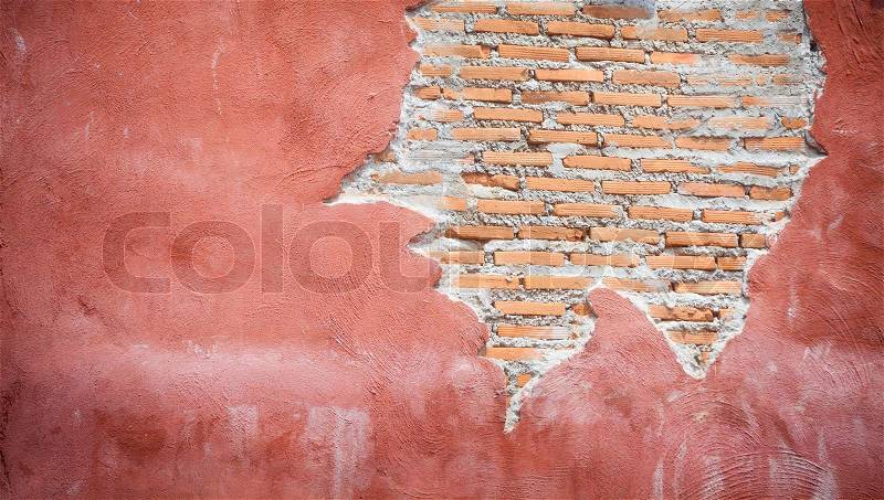 Grunge big rectangle brick wall background, stock photo