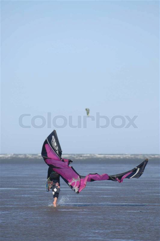 Kitesurfing, stock photo