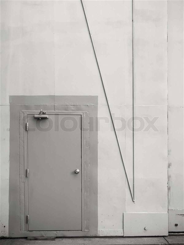 Gray metal wall and armor doors, stock photo