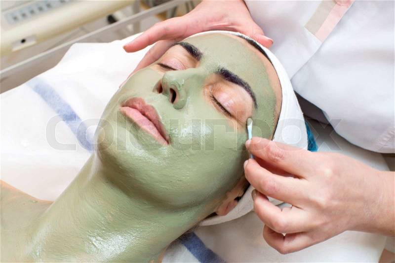 Massage and facial peels at the salon cosmetics, stock photo