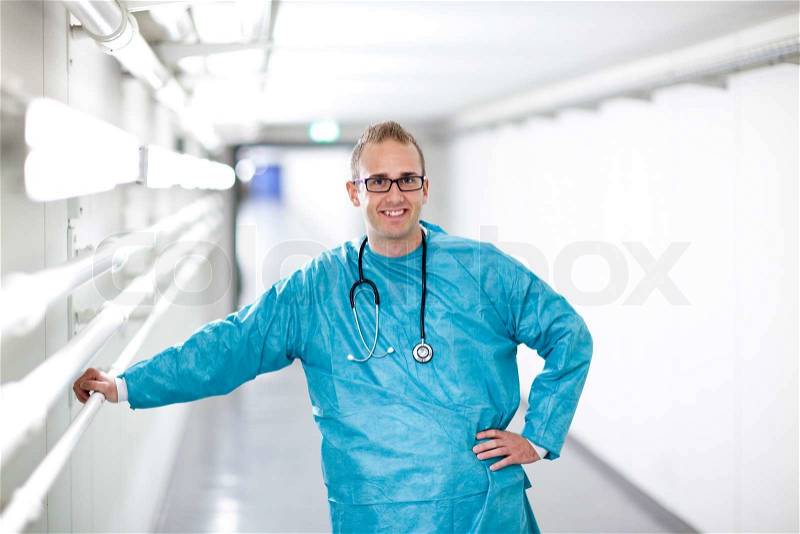 Doctor in the corridor, stock photo