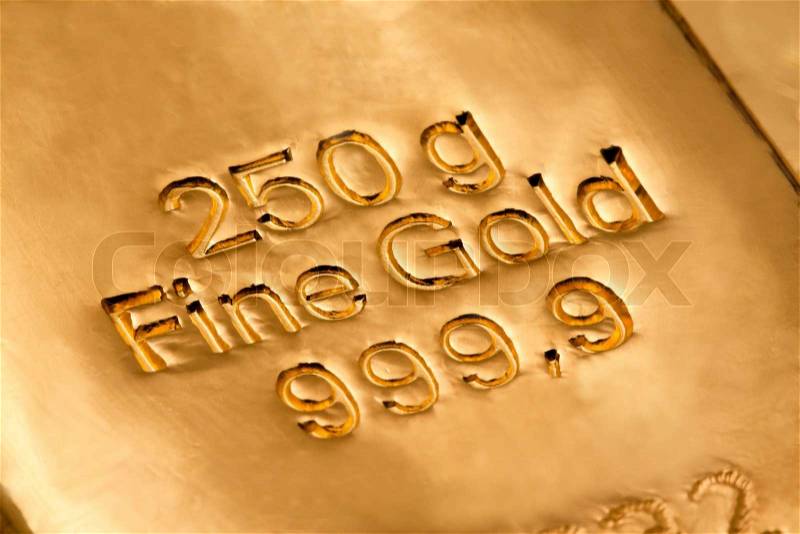 Investment in real gold than gold bullion and gold coins. Feingold, stock photo