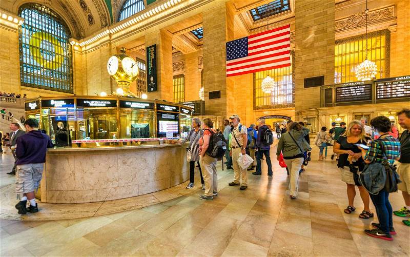 NEW YORK CITY - MAY 20: Interior of Grand Central Station on May 20, 2013 in New York City, NY. The terminal is the largest train station in the world by number of platforms having 44, stock photo