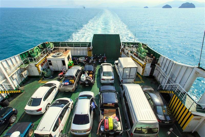 Car on Ferry boat, stock photo
