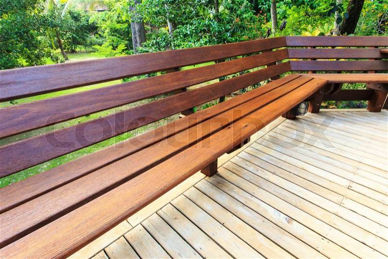 Wooden bench, stock photo