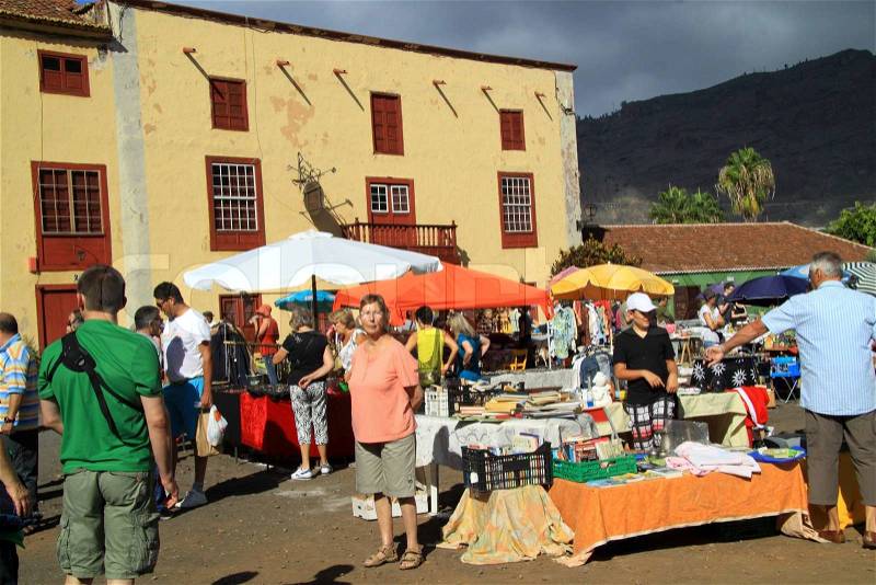 Nice market on the island La Palma, stock photo