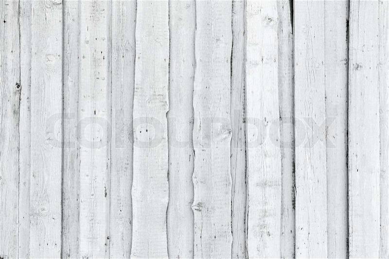 Old rough white wooden wall, background photo texture, stock photo