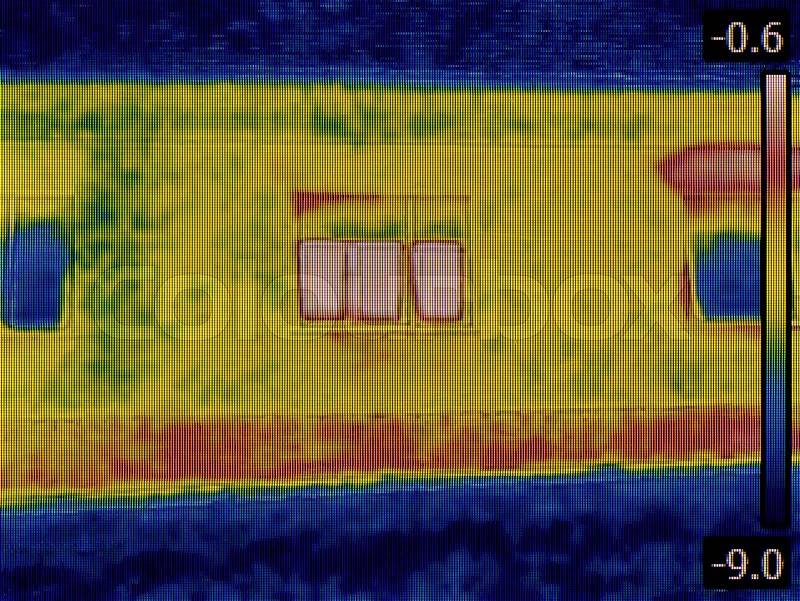 Thermal Image of a Heat Loss thru Window, stock photo