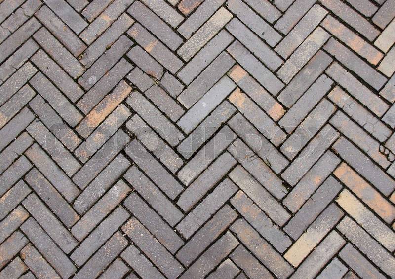Striped outdoor clay tile surface design and texture, stock photo