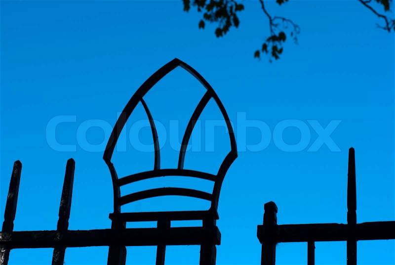 Fragment of old iron fence from Oxford, Oxfordshire, England, stock photo