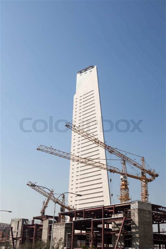 KUWAIT - DEC 9: Central Bank of Kuwait construction site. December 9, 2014 in Kuwait City, Middle East, stock photo