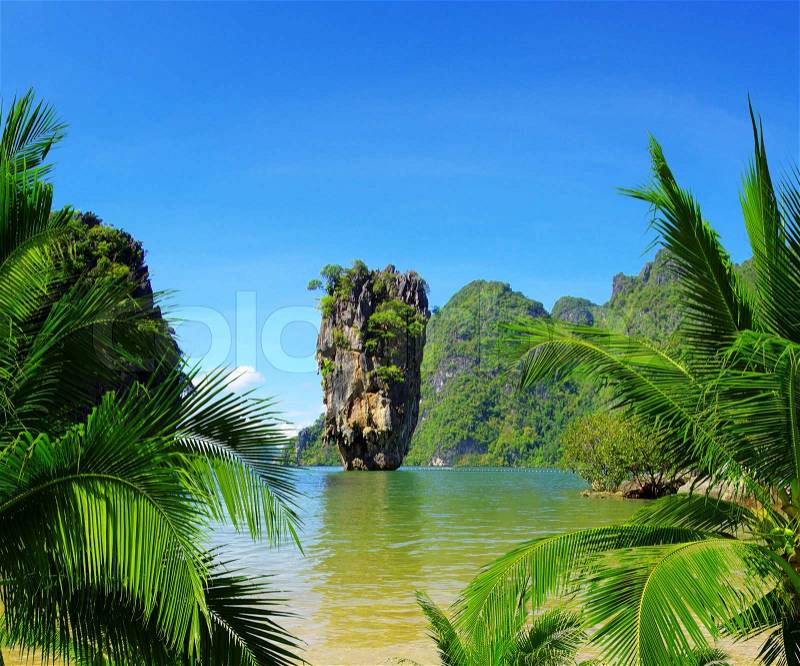 James bond island in thailand, ko tapu, stock photo