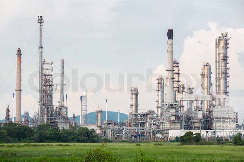 Oil Refinery Plant in filed, stock photo