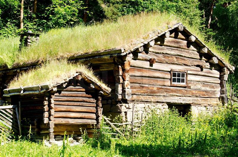 An old historic house in Norway, stock photo