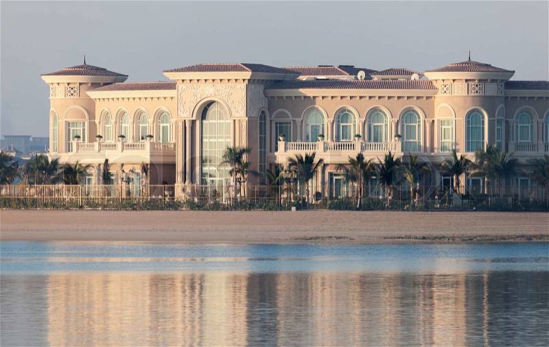 DUBAI, UAE - DEC 13: Luxury Villa at the Palm Jumeirah, Dubai. December 13, 2014 in Dubai, United Arab Emirates, stock photo