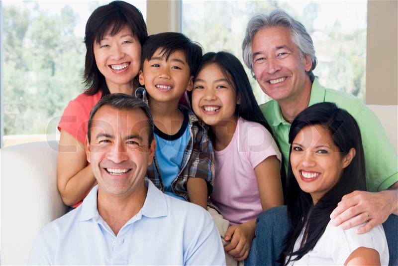 Stock image of 'extended, family, vietnamese'