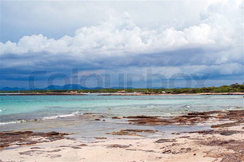 Tropical storm coming in the sea, stock photo