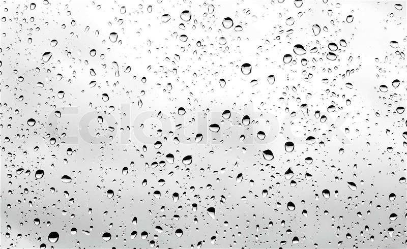 Water drops on glass after rain background, stock photo