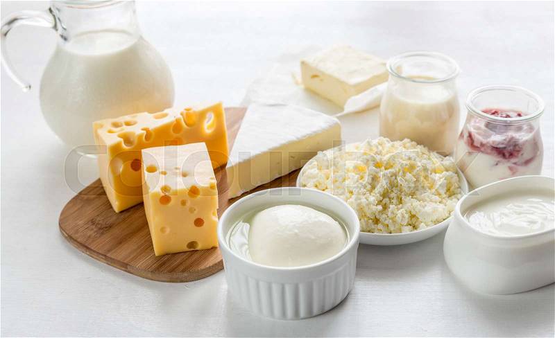 Assortment of dairy products, stock photo