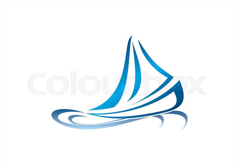 Stock vector of 'sailboat logo boat icon wind sea travel cruise ocean 