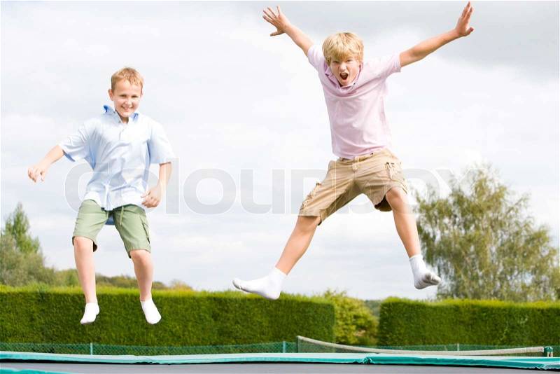 Stock image of \'children, trampoline, healthy\'