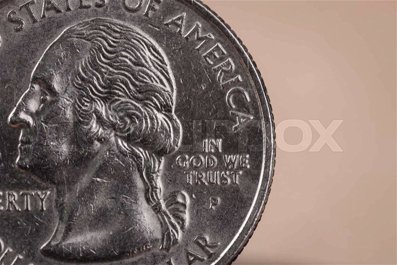 US American coin with wording \