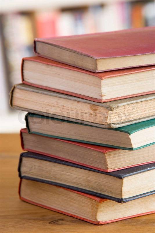 Stock image of \'book, stack, medium group of objects\'
