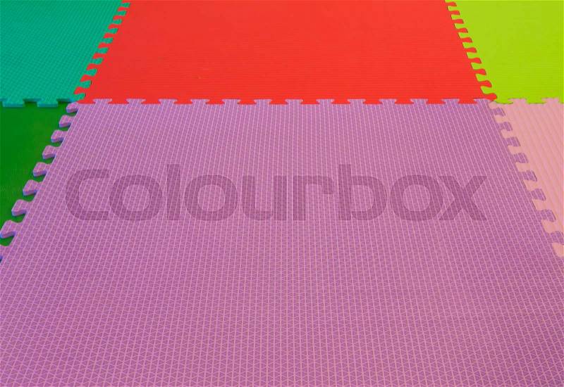 Rubber foam for baby play in playroom, stock photo