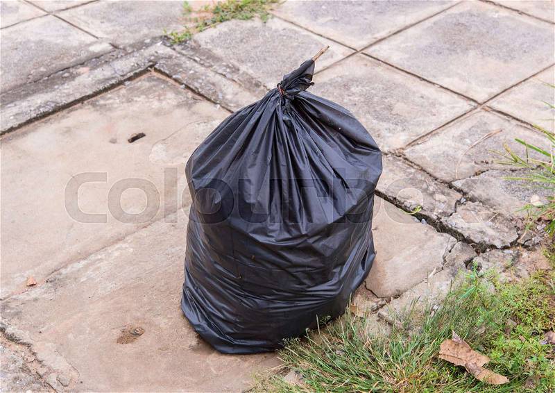 Garbage Bags on the sidewalk, stock photo