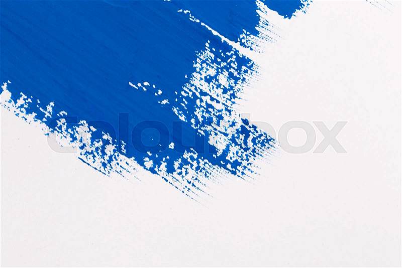 Stroke blue paint brush color water watercolor isolated on white background, stock photo