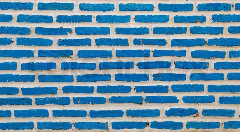Texture of blue grunge brick wall for background, stock photo